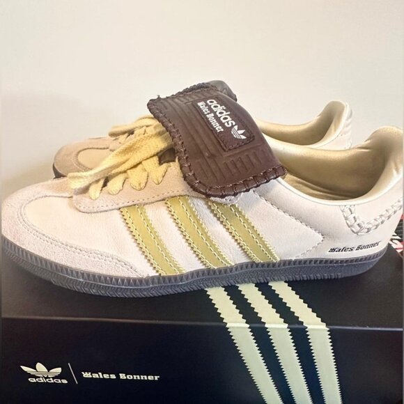 Adidas x Wales Bonner Samba Nubuck Ecrtin Brown Cream Yellow - Picture 2 of 6